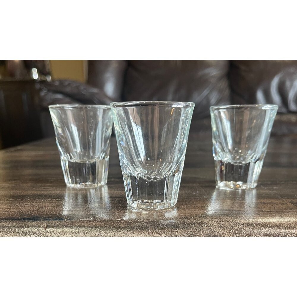 Lot of 3 Libbey Heavy Bottom Shot Glass/Glasses Vintage Barware